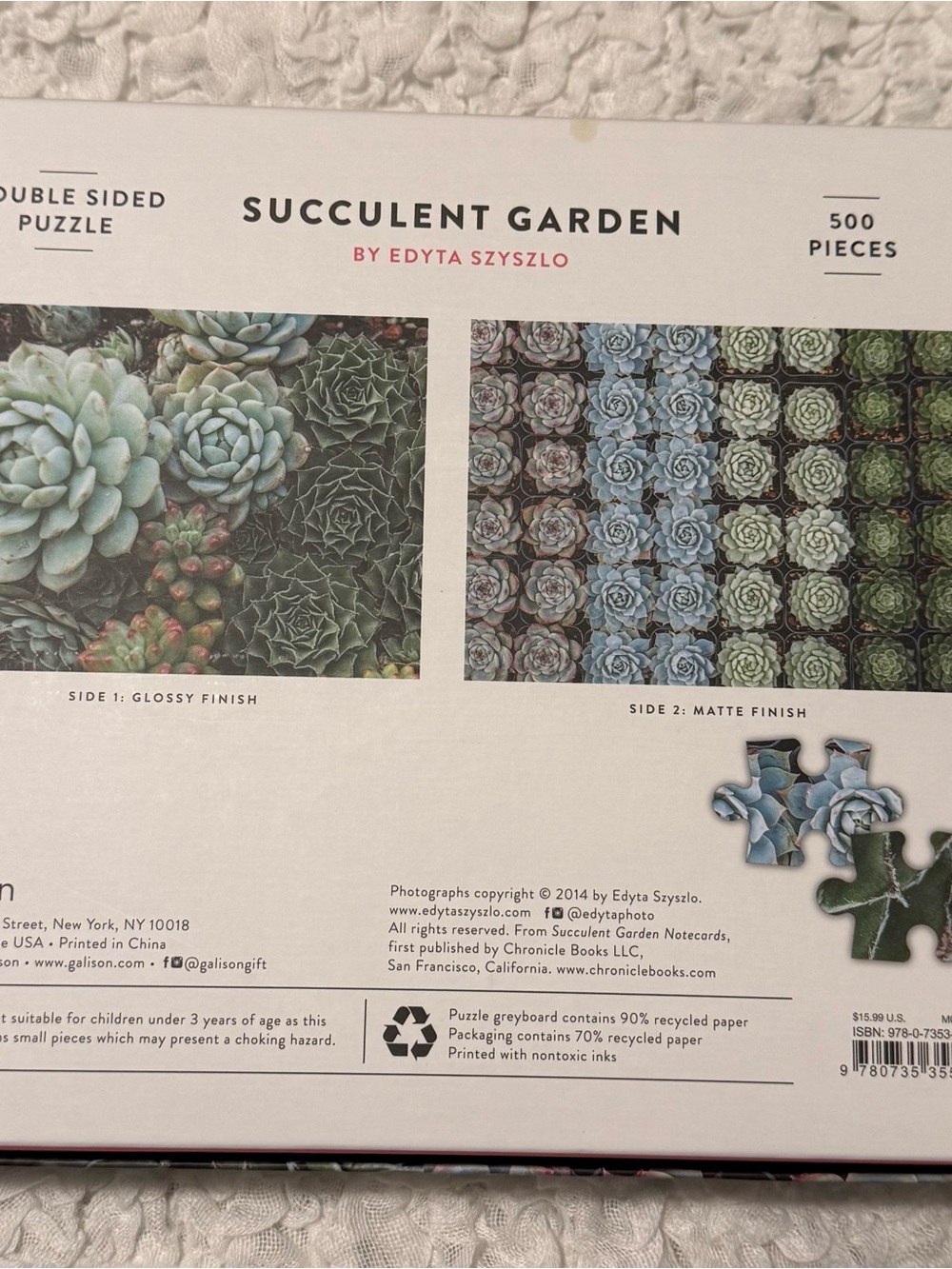 Succulent Garden 500-Piece Double-Sided Puzzle - Picture 2 of 2